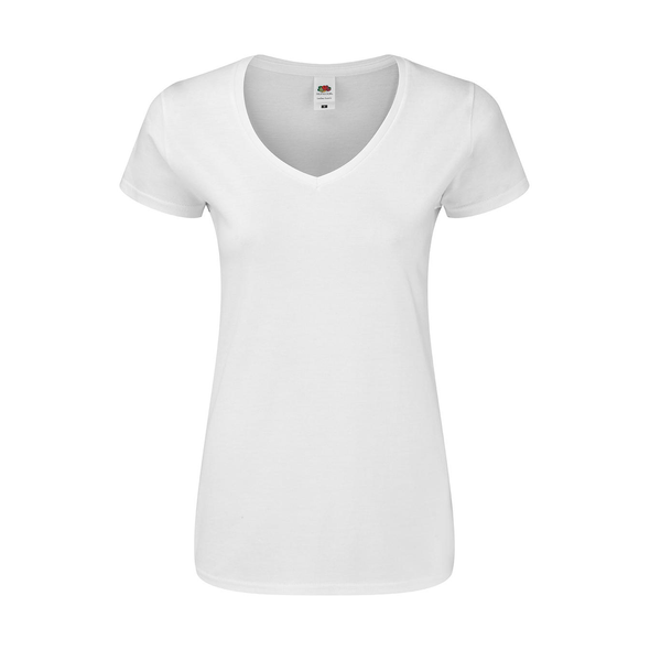 Fruit of the Loom | Camiseta mujer icónica 150 escote pico